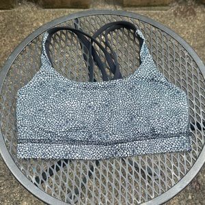 Two Lululemon Bras Size 6 - Plush Petal and Grey with Yellow